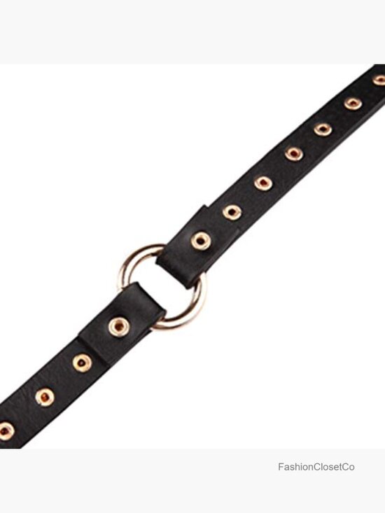 Skinny Studded Rivet Belt Faux Leather Punk Waist Belt for Women (200cm) main image 5